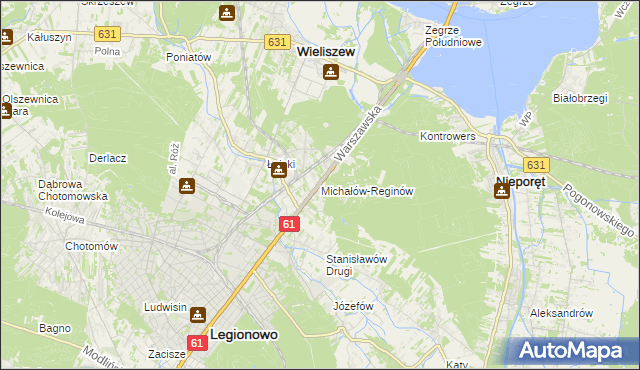 mapa Michałów-Reginów, Michałów-Reginów na mapie Targeo