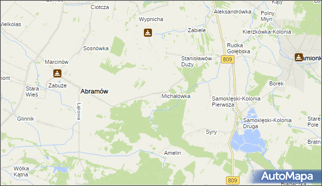mapa Michałówka gmina Abramów, Michałówka gmina Abramów na mapie Targeo