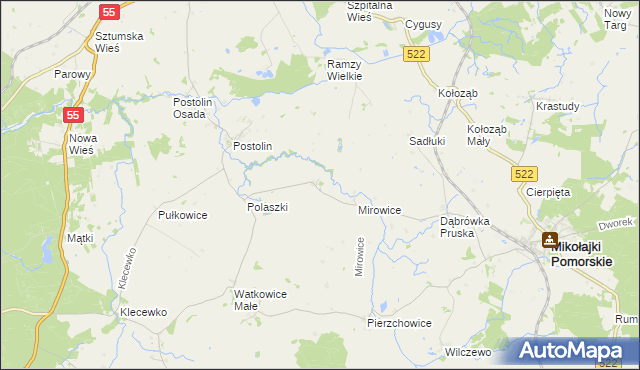 mapa Michorowo, Michorowo na mapie Targeo