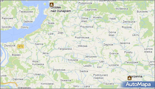 mapa Miłkowa, Miłkowa na mapie Targeo