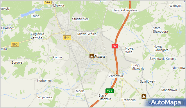 mapa Mława, Mława na mapie Targeo