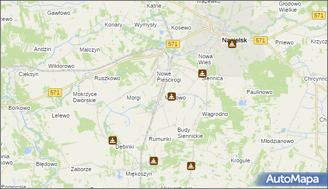 mapa Mogowo, Mogowo na mapie Targeo