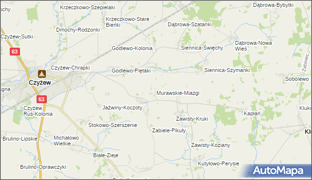 mapa Murawskie-Miazgi, Murawskie-Miazgi na mapie Targeo