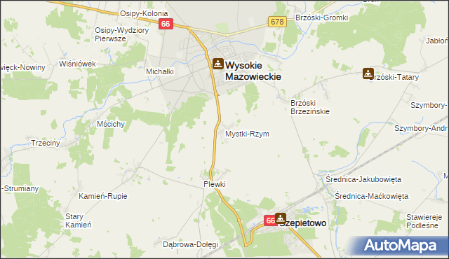 mapa Mystki-Rzym, Mystki-Rzym na mapie Targeo