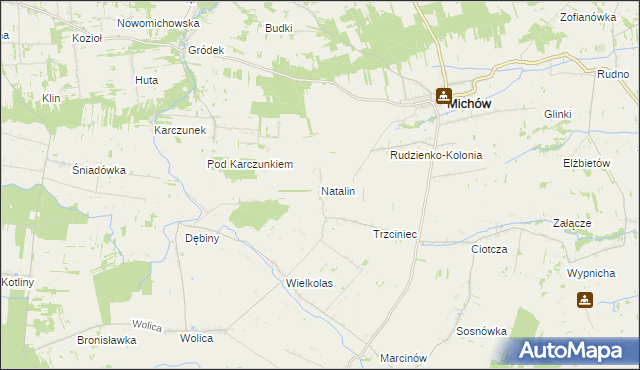 mapa Natalin gmina Michów, Natalin gmina Michów na mapie Targeo