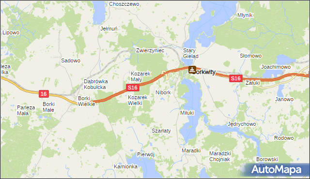 mapa Nibork, Nibork na mapie Targeo