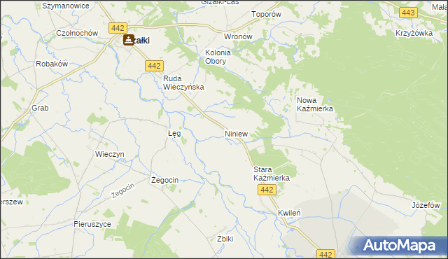 mapa Niniew, Niniew na mapie Targeo