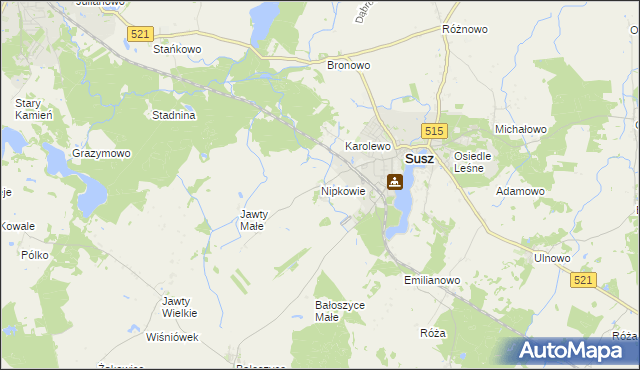 mapa Nipkowie, Nipkowie na mapie Targeo