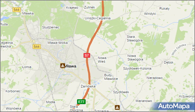 mapa Nowa Wieś gmina Szydłowo, Nowa Wieś gmina Szydłowo na mapie Targeo