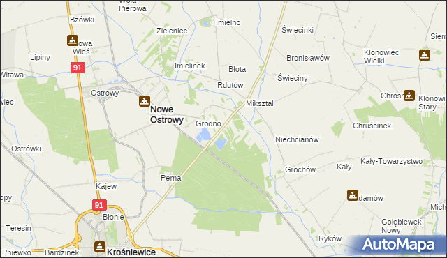 mapa Nowe Grodno, Nowe Grodno na mapie Targeo