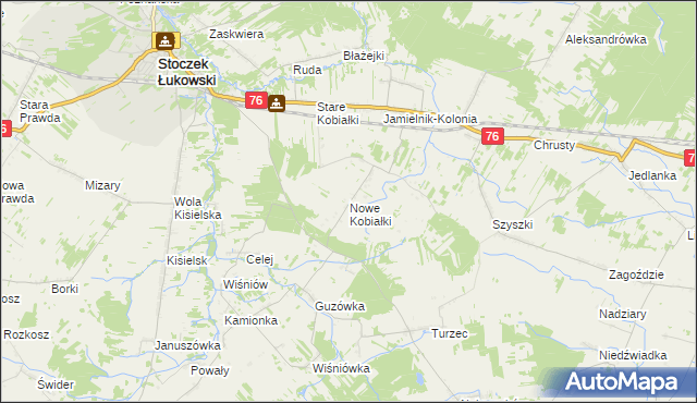 mapa Nowe Kobiałki, Nowe Kobiałki na mapie Targeo