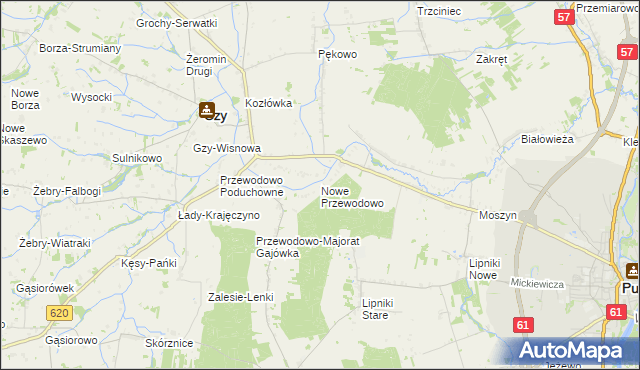 mapa Nowe Przewodowo, Nowe Przewodowo na mapie Targeo