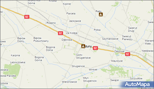 mapa Nowe Zduny, Nowe Zduny na mapie Targeo