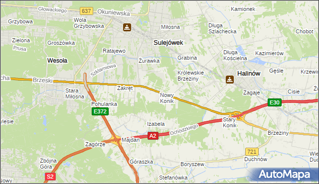 mapa Nowy Konik, Nowy Konik na mapie Targeo