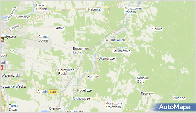 mapa Oksiutycze, Oksiutycze na mapie Targeo