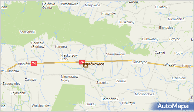 mapa Olszownica, Olszownica na mapie Targeo