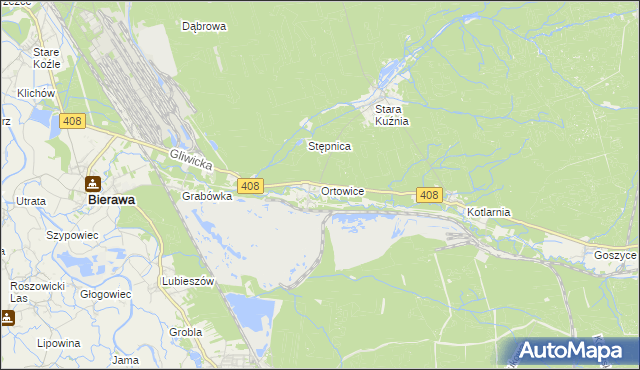 mapa Ortowice, Ortowice na mapie Targeo