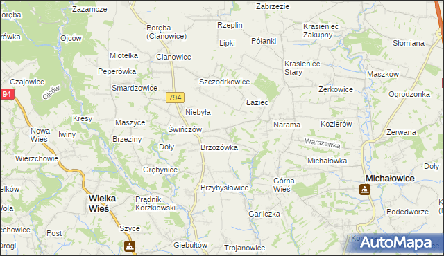 mapa Owczary gmina Zielonki, Owczary gmina Zielonki na mapie Targeo