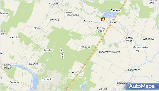 mapa Pasmugi, Pasmugi na mapie Targeo