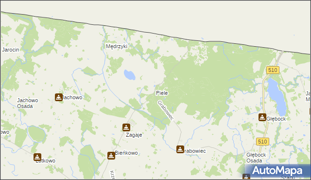 mapa Piele, Piele na mapie Targeo