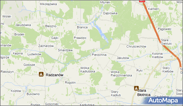 mapa Pierzchnia, Pierzchnia na mapie Targeo