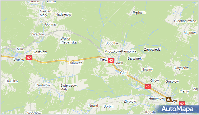 mapa Pięty, Pięty na mapie Targeo