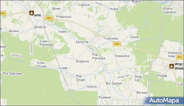 mapa Piła Pierwsza, Piła Pierwsza na mapie Targeo