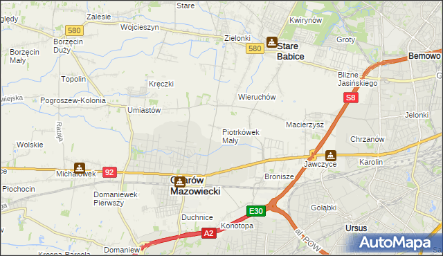 mapa Piotrkówek Mały, Piotrkówek Mały na mapie Targeo