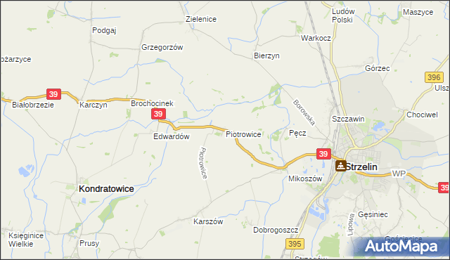 mapa Piotrowice gmina Strzelin, Piotrowice gmina Strzelin na mapie Targeo