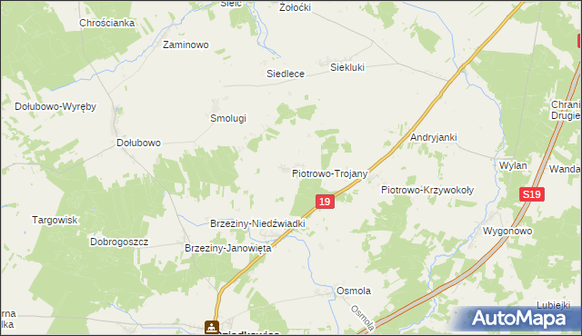 mapa Piotrowo-Trojany, Piotrowo-Trojany na mapie Targeo