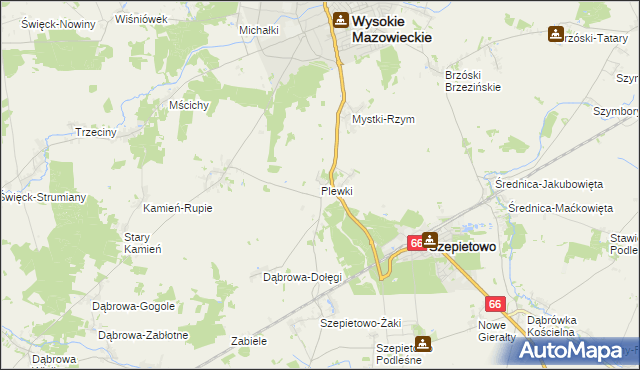 mapa Plewki gmina Szepietowo, Plewki gmina Szepietowo na mapie Targeo