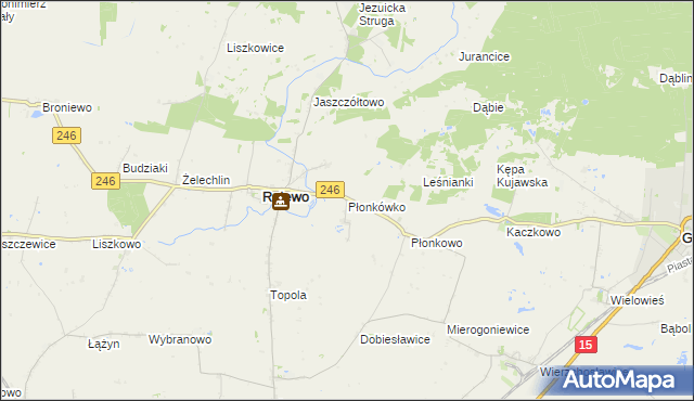 mapa Płonkówko, Płonkówko na mapie Targeo