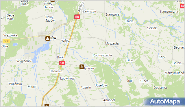 mapa Podmyszadła, Podmyszadła na mapie Targeo