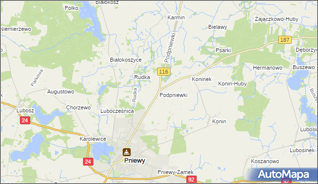 mapa Podpniewki, Podpniewki na mapie Targeo