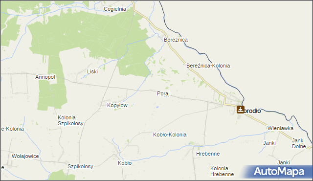 mapa Poraj gmina Horodło, Poraj gmina Horodło na mapie Targeo