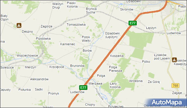 mapa Potok Mały, Potok Mały na mapie Targeo
