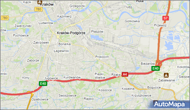 mapa Prokocim, Prokocim na mapie Targeo