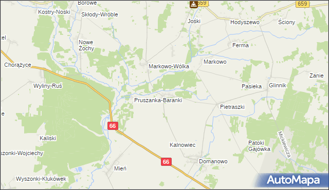 mapa Pruszanka Stara, Pruszanka Stara na mapie Targeo