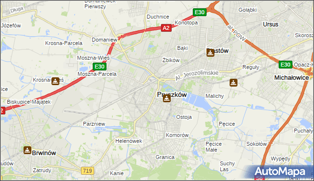 mapa Pruszków, Pruszków na mapie Targeo