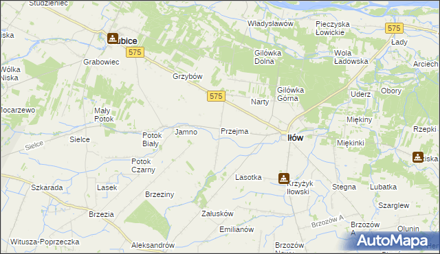mapa Przejma gmina Iłów, Przejma gmina Iłów na mapie Targeo