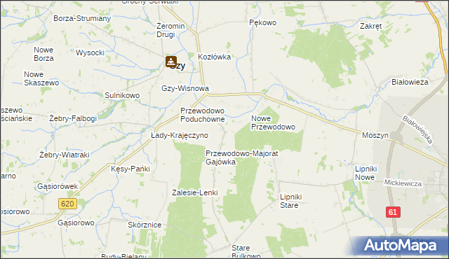 mapa Przewodowo-Majorat, Przewodowo-Majorat na mapie Targeo
