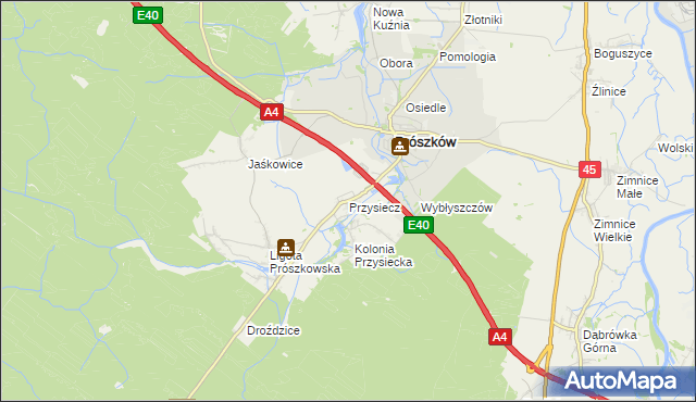 mapa Przysiecz, Przysiecz na mapie Targeo