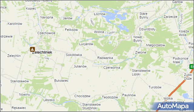 mapa Radwanka, Radwanka na mapie Targeo