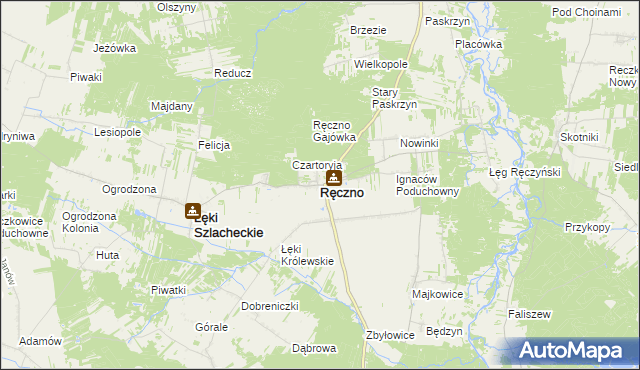 mapa Ręczno, Ręczno na mapie Targeo