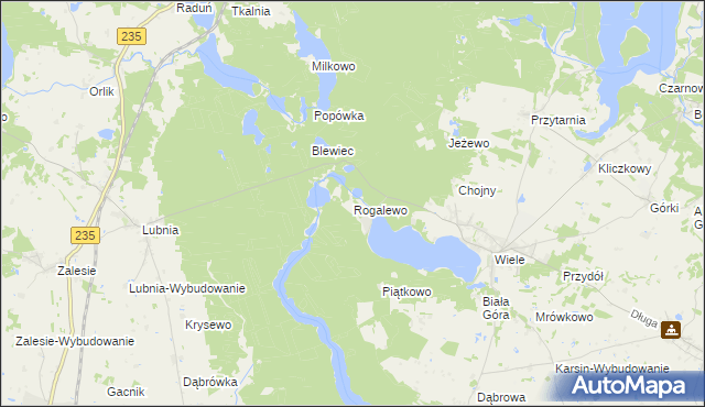 mapa Rogalewo, Rogalewo na mapie Targeo