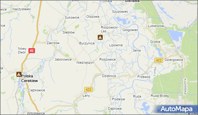 mapa Roszowice, Roszowice na mapie Targeo