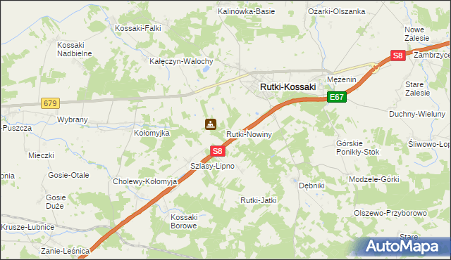 mapa Rutki-Nowiny, Rutki-Nowiny na mapie Targeo