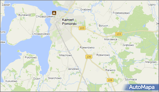 mapa Rzewnówko, Rzewnówko na mapie Targeo