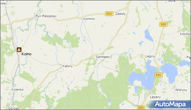 mapa Samławki, Samławki na mapie Targeo