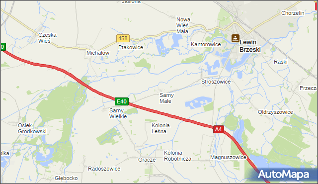 mapa Sarny Małe, Sarny Małe na mapie Targeo